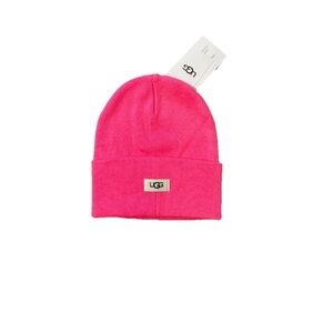 NWT UGG CUFFED KNIT CUFF BEANIE, HAT FRENCH PINK $55, ONE SIZE